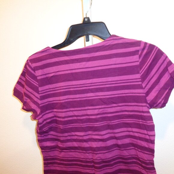N.Y.L. New York Laundry Layered Look Striped Top Shirt Size Medium Short Sleeve - Picture 8 of 10